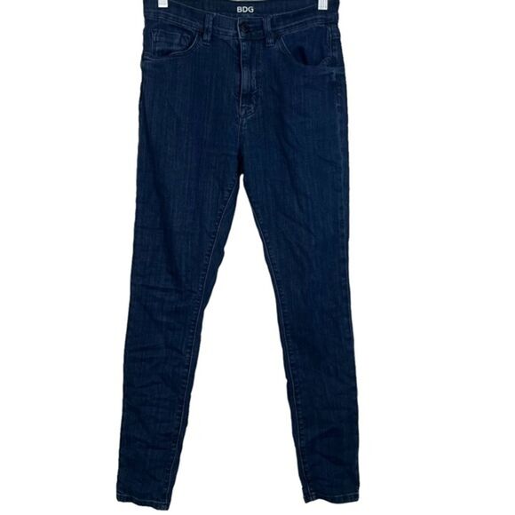BDG HIGH RISE TWIG ANKLE Dark Wash Stretch Zip Fly Jeans URBAN OUTFITTERS 27 x29 - Picture 1 of 16